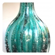 a luminous murano mid-century teal art glass silver aventurine lamp by barovier & toso