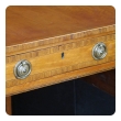 a fine english george iii satinwood single-drawer d-end pembroke table with kingwood inlay and ebony stringing; in the manner of thomas sheraton