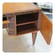  handsome and boldly-scaled french art deco macassar-veneered pedestal desk