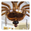 a large and richly-colored murano 12-light amber glass chandelier