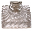 a shimmering and good quality pair of american lamps of solid spiraling clear glass