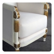  stylish french art deco ivory painted and parcel-gilt suite consisting of 2 chairs and a settee 