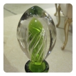 epoca American 1960's hand-blown apple-green glass decanter by Blenko Glassworks 