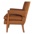 a handsome and stylish pair of american mid-century high-back upholstered arm chairs