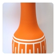  tall and striking american 1960's orange glazed vase with white ground