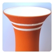  tall and striking american 1960's orange glazed vase with white ground