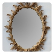 good quality english george II rococo giltwood oval foliate-carved mirror