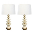 Pair of English Brass and Alabaster 'Positano' Lamps by Vaughn, London