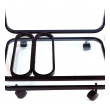  American 1970's Black Metal Drinks/Bar Cart with Glass Shelves