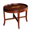 a handsome english george III style oval inlaid tray on stand