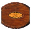 a handsome english george III style oval inlaid tray on stand