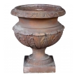  massive neoclassical style terra cotta campagna-form garden urn with bold acanthus leaf decoration