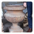  massive neoclassical style terra cotta campagna-form garden urn with bold acanthus leaf decoration