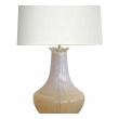  large-scaled murano mid-century buttter-cream opaque glass bulbous-form lamp