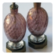 a good quality pair of murano seguso mid-century aubergine glass lamps