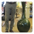 a monumental and impressive american 1960's 41" high olive-green glazed bottle-form floor vase/urn