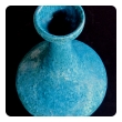 an impressive american 1960's Jaru pottery bottle-form teal-glazed vase/vesssel with original label