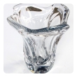 an impressively-heavy and large french daum clear crystal vase c. 1945-1950