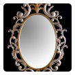 a chic italian 1960's gilt-tole hollywood regency oval wall mirror