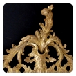 elegant and superbly-carved english george II giltwood mirror with elaborate foliate crest