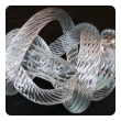 a well-crafted and heavy glass rope knot by Fusion Z Glassworks; with acid etched signature