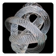 a well-crafted and heavy glass rope knot by Fusion Z Glassworks; with acid etched signature