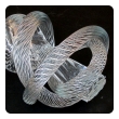 a well-crafted and heavy glass rope knot by Fusion Z Glassworks; with acid etched signature