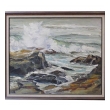 "Seascape" oil on canvas 1950's by California artist Lucille Kent