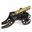 a finely rendered english victorian brass ornamental cannon on cast iron carriage