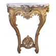  curvaceous and well-carved italian rococo giltwood wall console table with calcutta viola marble top