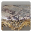  curvaceous and well-carved italian rococo giltwood wall console table with calcutta viola marble top