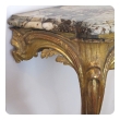  curvaceous and well-carved italian rococo giltwood wall console table with calcutta viola marble top