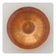 a large and striking cast glass and copper leaf bowl; signed 'Bucquet 2000'