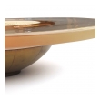a large and striking cast glass and copper leaf bowl; signed 'Bucquet 2000'