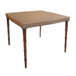 Stylish Mid-century Game Table Upholstered in Taupe Leather, by Barnard & Simonds Furniture Co., Rochester, NY