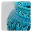 rare and large english burmantofts faience teal-glazed pierce-work jardinière/urn/pot 