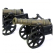 a finely rendered pair of english victorian brass ornamental signal cannons on cast iron carriages