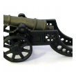 a finely rendered pair of english victorian brass ornamental signal cannons on cast iron carriages