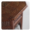  intricately inlaid anglo indian octagonal side/traveling table with brass and copper inlay