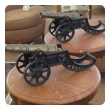a finely rendered pair of english victorian brass ornamental signal cannons on cast iron carriages