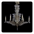 a chic 6-light chandelier with radiating crystal fronds 