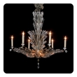 a chic 6-light chandelier with radiating crystal fronds 