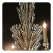 a chic 6-light chandelier with radiating crystal fronds 