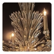 a chic 6-light chandelier with radiating crystal fronds 