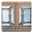 Hollywood Regency Painted Faux Bamboo and Mirrored 2-Door Cabinets