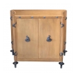 Stylish French 1940's Sycamore 2-Door Cabinet with Pewter Mounts