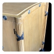 Stylish French 1940's Sycamore 2-Door Cabinet with Pewter Mounts