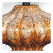 a richly-colored american 1960's gourd-form drip-glaze lamp