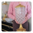  Large & Striking Pair of Murano Pink and White Lattacino Lamps by Dino Martens for Aureliano Toso 