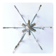  Stylish Pair of Italian 1960's Chromed Steel 6-light Farfalla (Butterfly) Pendants/Chandeliers